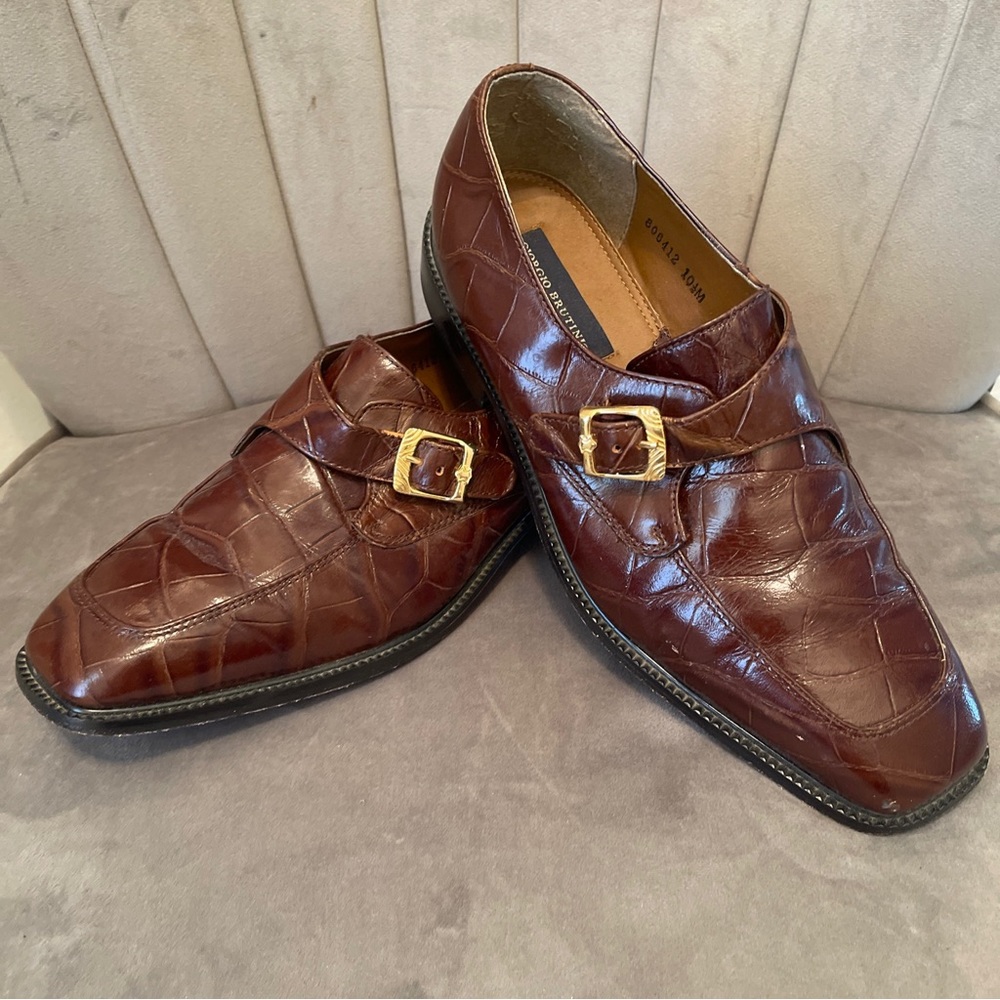 Giorgio Brutini Private Collection Brown Leather Men's Dress Shoes 10 1/2
